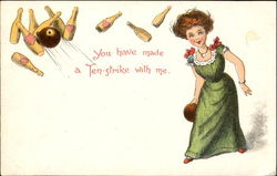 You Have Made A Ten Strike With Me Postcard