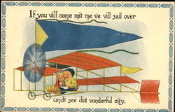 If You Vill Come Mit Me Ve Vill Sail Over Undt See Dot Vonderful City Postcard