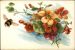 Bumble Bee & Flowers Postcard