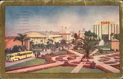 Ford Building And Firestone Singing Fountain Postcard