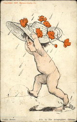 Girl in the Rain Postcard