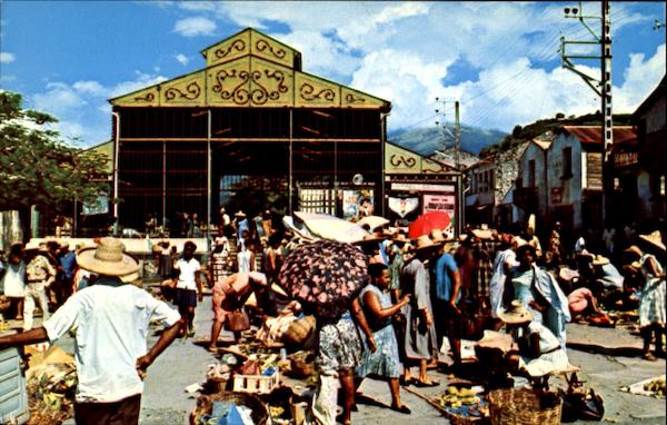 Market Place In St. Pierre Martinique Caribbean Islands