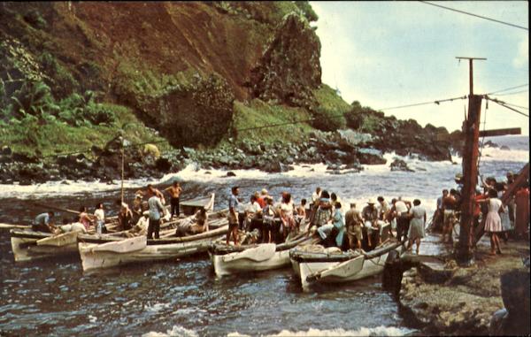 Two Launches And Two Long-Boats In The Harbour Bounty Bay Pitcairn Island