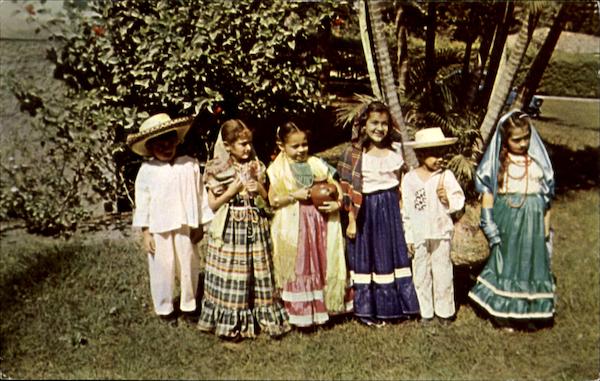 First Grade Pupils In Fiesta Dress El Salvador Central America