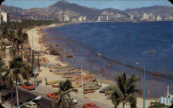 Panoramic View Towards Popular Hornos Beach Acapulco GUERRERO Mexico