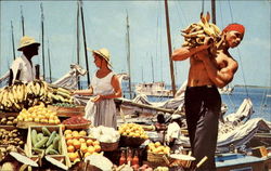 Waterfront Market Nassau, Bahamas Caribbean Islands Postcard Postcard