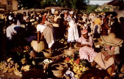 Market Scene Postcard