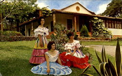 Typical Costa Rican Dresses Central America Postcard Postcard