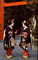 Maiko In Jonangu Shrine Postcard