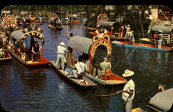 De Xochimilco Typical Flower Decked Boats Postcard