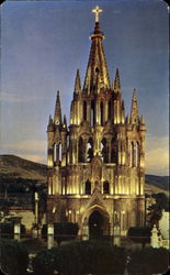 View In Grace Night Of The Principal Square San Miguel Allende, GTO Mexico Postcard Postcard