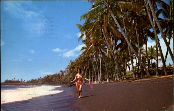 Black Sands Beach Of Kaimu Hawaii