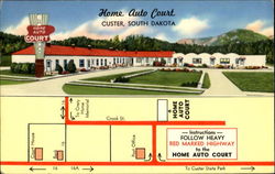 Home Auto Court Postcard