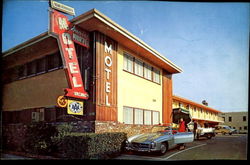Sunset Marvel Motel, 5308 Sunset Blvd. - Mercedes-Benz 300 S Roadster Hollywood, CA Postcard Postcard