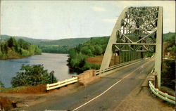 The Gulf Bridge And Connecticut River, Route 9 Brattleboro, VT Postcard Postcard