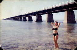 The Seven Mile Bridge On Overseas Highway Key West, FL Postcard Postcard