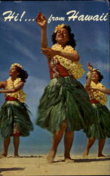 Hula Girls Postcard
