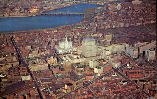 Air View Of A Few Of Boston's Newest Sky Scrapers Massachusetts