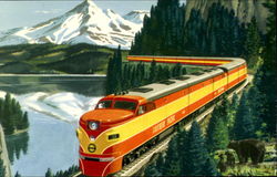 South Pacific's Steamliner Trains, Railroad Postcard Postcard