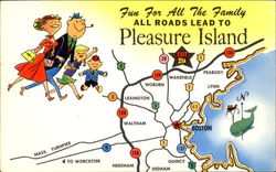 Pleasure Island, Exit 21A on Route 128 Postcard