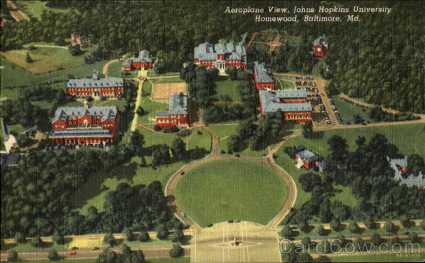 Aeroplane View Johns Hopkins University, Homewood Baltimore Maryland
