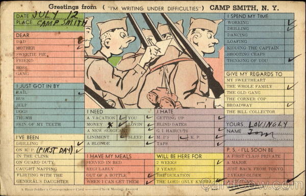 Greetings From Camp Smith New York Army