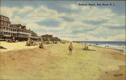 Bathing Beach Bay Head, NJ Postcard Postcard