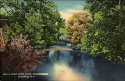 A Quiet Scene Along The Sandburg Ellenville, NY Postcard Postcard