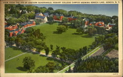 View From The Air Of Eastern Quadrangle, Hobart College Campus Geneva, NY Postcard Postcard