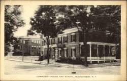 Community House And School Postcard