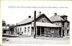 Building In Which Bishop Mathew Simpson Delivered His First Sermon Cadiz, OH Postcard Postcard