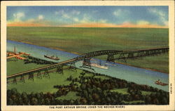 The Port Arthur Bridge Orange, TX Postcard Postcard