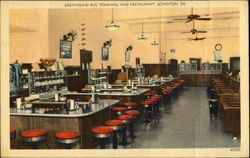 Greyhound Bus Terminal And Restaurant Scranton, PA Postcard Postcard