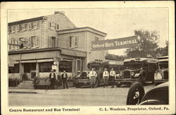 Centre Restaurant And Bus Terminal Oxford, PA Postcard Postcard