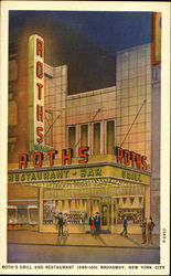 Roth's Grill And Restaurant, 1599-1601 Broadway Postcard