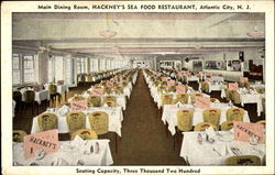 Main Dining Room Hackney's Sea Food Restaurant Postcard