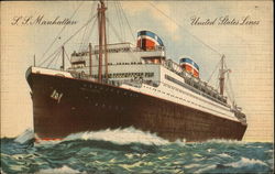SS Manhattan United States Lines Postcard