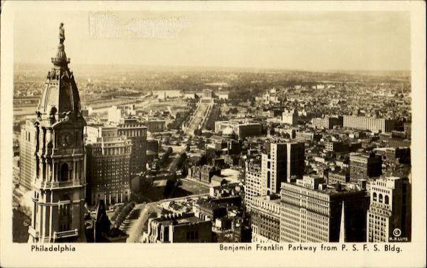Benjamin Franklin Parkway From P. S. F. S. Bldg Philadelphia Pennsylvania