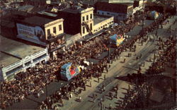 Bird's Eye View Of Rex Parade Postcard