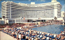 Relaxing At The Pool Miami Beach, FL Postcard Postcard