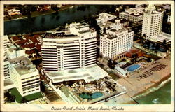 Ocean Front Hotels Miami Beach, FL Postcard Postcard