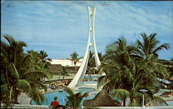 Kings Inn Pool Side With Tower Postcard