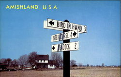 Dutch Country Road Signs Pennsylvania Postcard Postcard