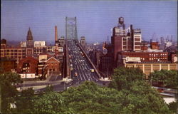 Approach To Delaware River Bridge Postcard