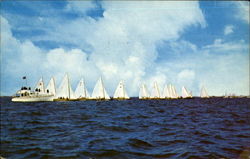 Yacht Club Races On Barnegat Bay Seaside Park, NJ Postcard Postcard