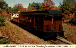 Narragansett Pier Railroad Sunday Excursions Peace Dale, RI Postcard Postcard