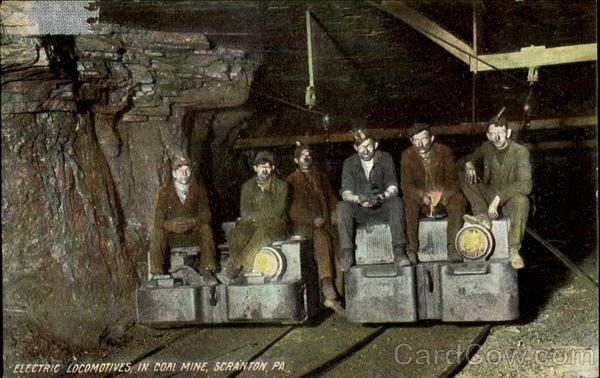 Electric Locomotives In Coal Mine Scranton Pennsylvania