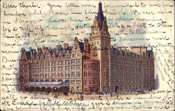 Caled Omion Railway Company's Central Station Hotel Glasgow Scotland