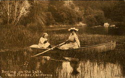 Boating On The Lake Camp Meeker, CA Postcard Postcard