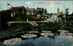 A Beautiful Residence & Garden In Midwinter Los Angeles, CA Postcard Postcard